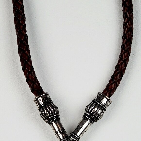 Vintage 80's Women's Braided Weave Cord Belt w/ Silver Hardware 30" EVC - Picture 3 of 6